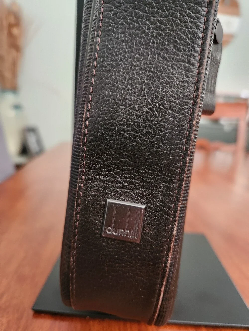 Dunhill Patterned Printed Unisex Adjustable Crossbody Bag-Black Leather Accents